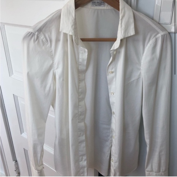 Brunello Cucinelli White Button Up Shirt - Picture 2 of 5